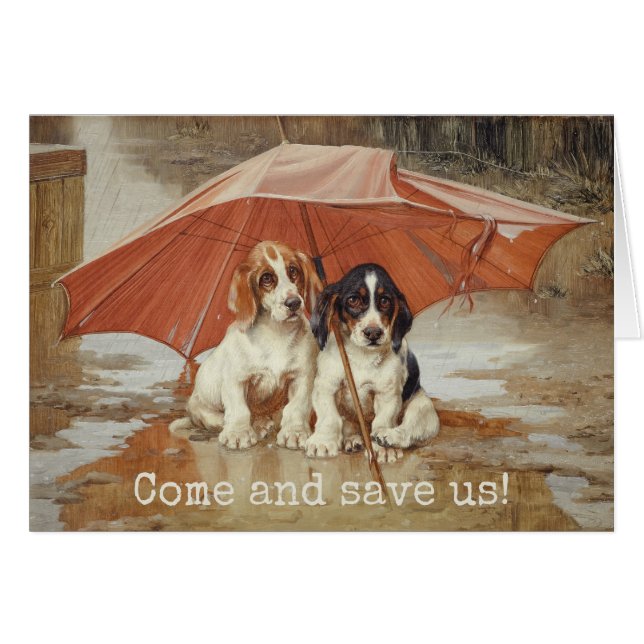 Chiens de chien Basset sous le parapluie CC0190 Tr (Devant horizontal)