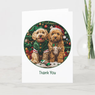 Chiens de chiot Merci Noël Goldendoodle