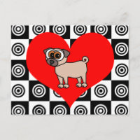 Chiens de coeur - Noir, Rouge, Blanc Carte Postale