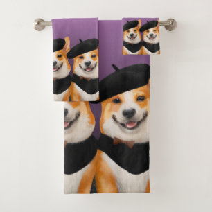 Chiens de Corgi Chic Cute Portant Des Berets Et De