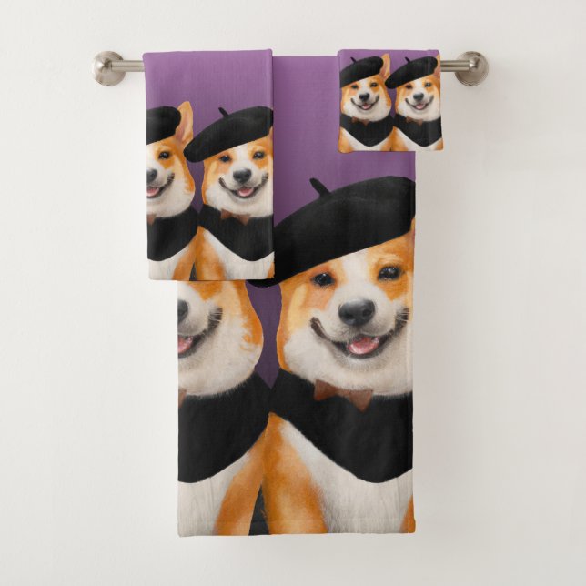 Chiens de Corgi Chic Cute Portant Des Berets Et De (En situation)
