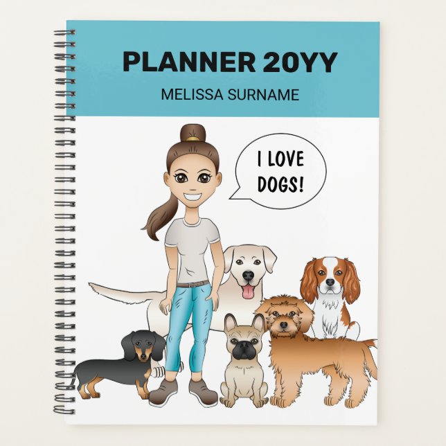 Chiens de Dessin Animé Mignons Avec Une Fille De D (Devant)