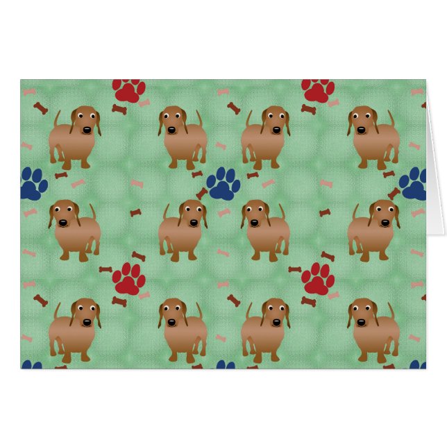 Chiens de dessin - Dachsund Red Tiled v1 (Devant horizontal)
