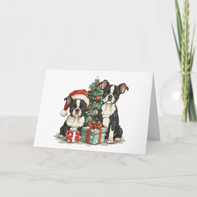 Chiens de Merci Noël Boston Terrier (Devant)
