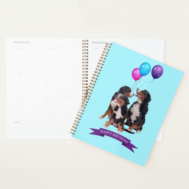 Chiens de montagne bernois joyeux sac cadeau d'ann (Devant avec enveloppe)