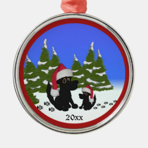 Chiens de Noël de père Noël Ornements personnels
