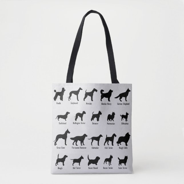 Chiens de races dans le Sac fourre-tout Silhouette (Devant)