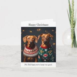 Chiens de Rhodesian Ridgeback heureux carte de Noë