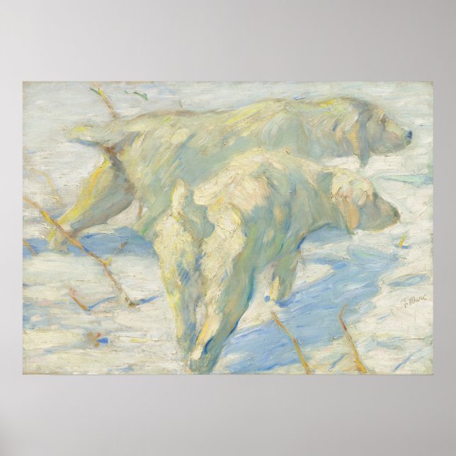 Chiens de Sibérie - Franz Marc, Poster allemand de (Devant)