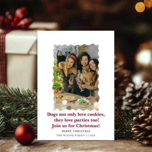 Chiens drôles et mignons carte de vœux de Noël pou