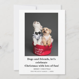 Chiens drôles et mignons disant carte de vœux de N
