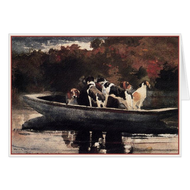 Chiens en bateau par Winslow Homer (Devant horizontal)