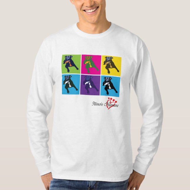 Chiens en blocs de couleur sur un T-shirt de coule (Devant)