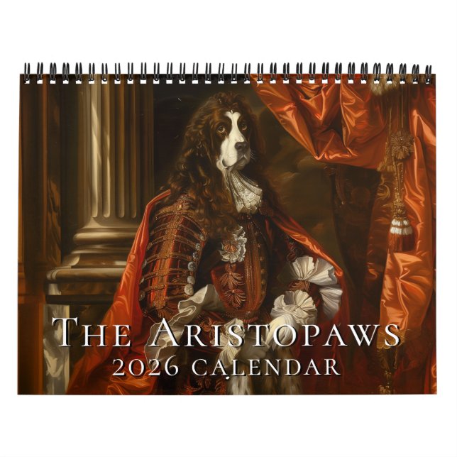 Chiens en costumes historiques 2026 Calendrier mur (Protection)