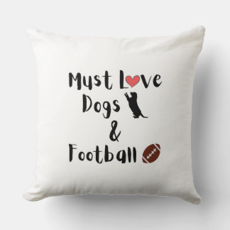 Chiens et football Lancer oreiller