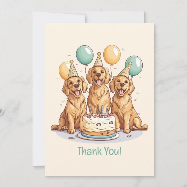 Chiens Golden Retriever Anniversaire Merci (Devant)
