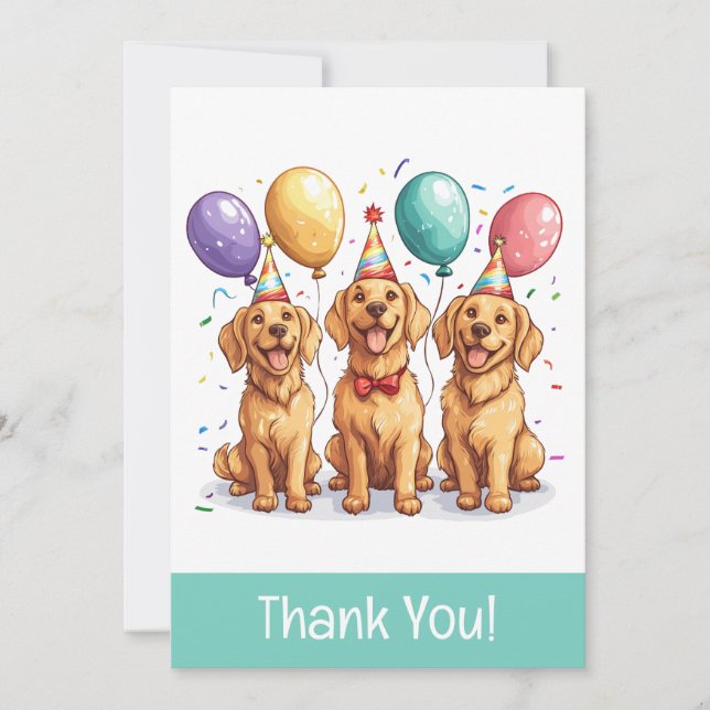 Chiens Golden Retriever Anniversaire Merci (Devant)
