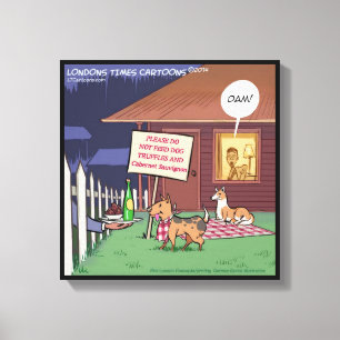 Chiens Gourmands Drôle Toile Enveloppée Imprimer