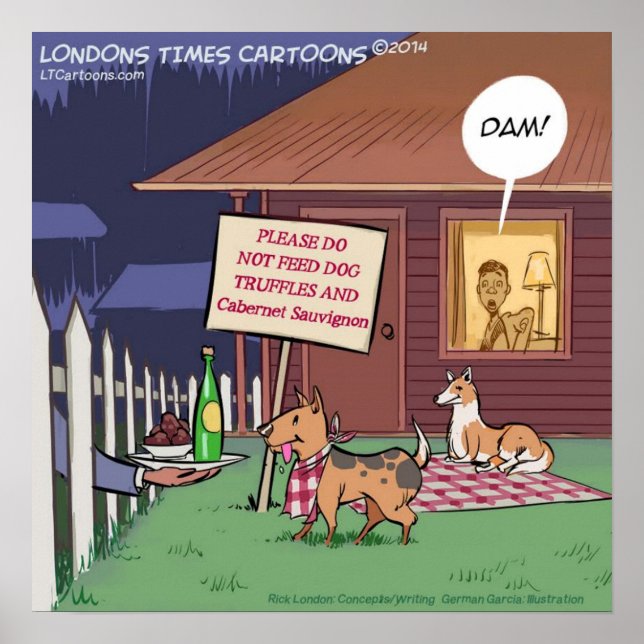 Chiens gourmands Poster drôle (Devant)