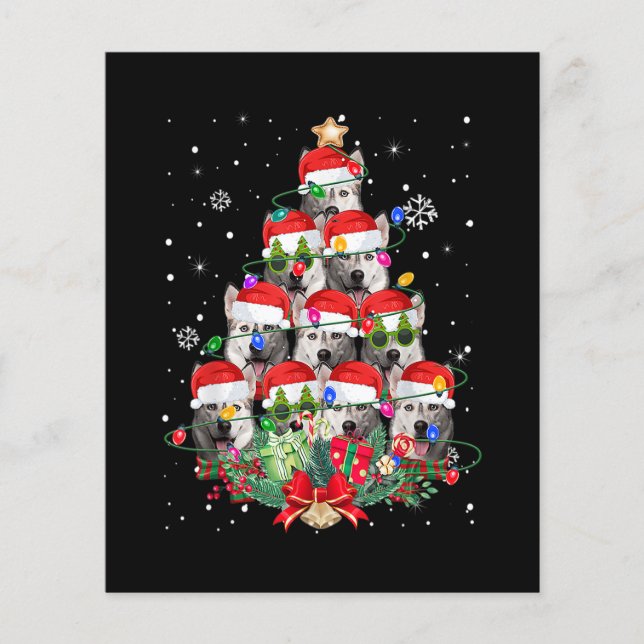 Chiens Husky Sibérien Arbre Pyjama de Noël Xmas Ch (Devant)