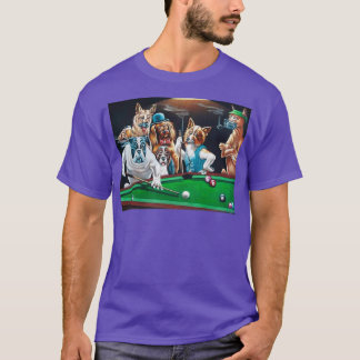 Chiens Jouant Billiards Classique TShirt
