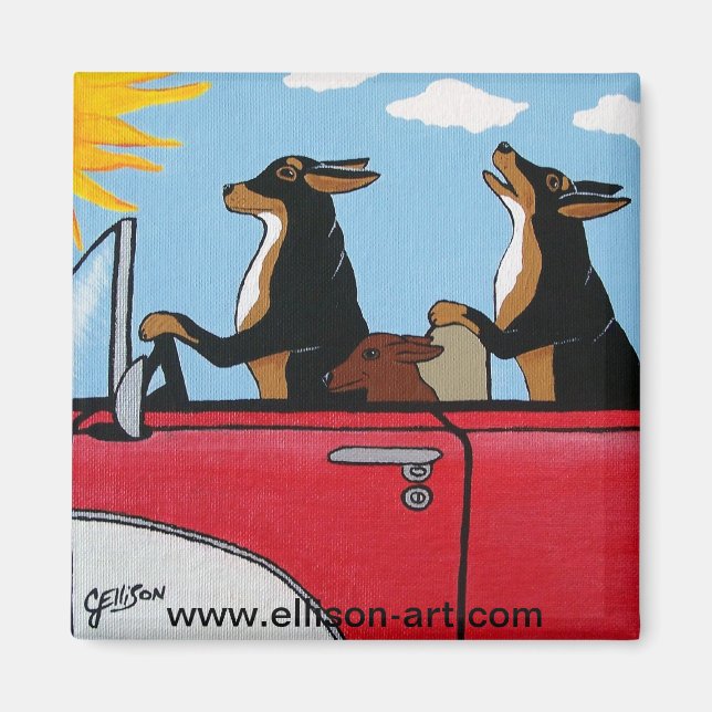Chiens Joy Ride Magnet (Devant)