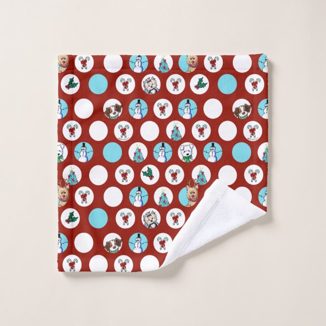 Chiens KiniArt Snowman ChristmasKiniArt chiens et  (Gant de toilette)