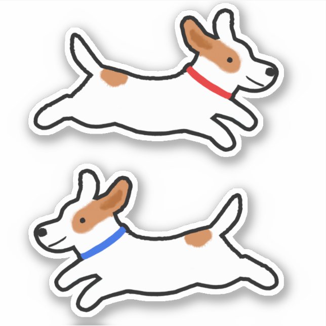 Chiens mignons Jack Russell Sticker pour chiot Ter (Devant)