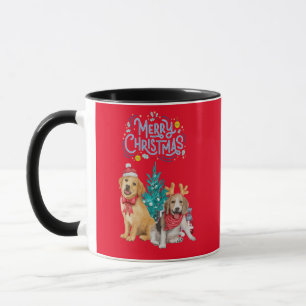 Chiens mignons tasse de noël