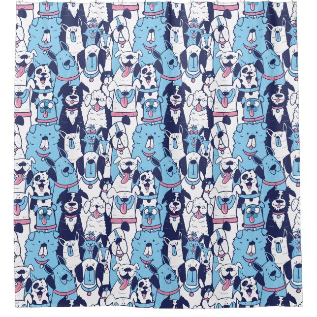 Chiens Motif rideau de douche (Devant)