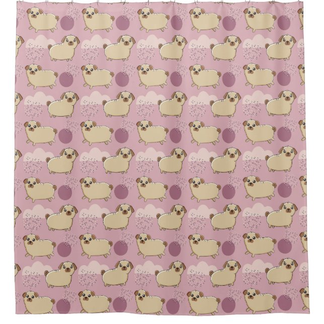 Chiens Motif rideau de douche (Devant)
