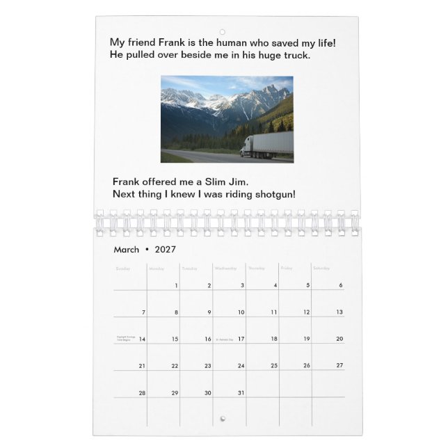 Chiens n'abandonnent jamais le calendrier des livr (Mar 2027)