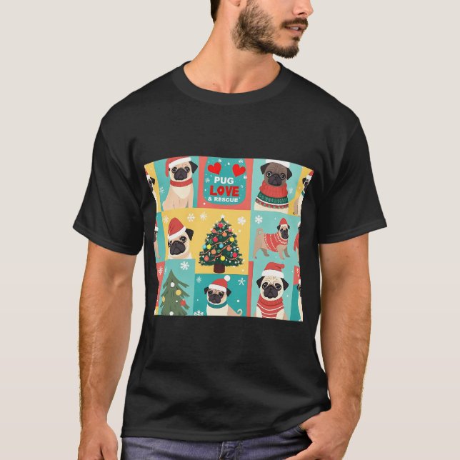 CHIENS NOËL FÊTE VÊTEMENTS MIGNONS T-SHIRTS  (Devant)
