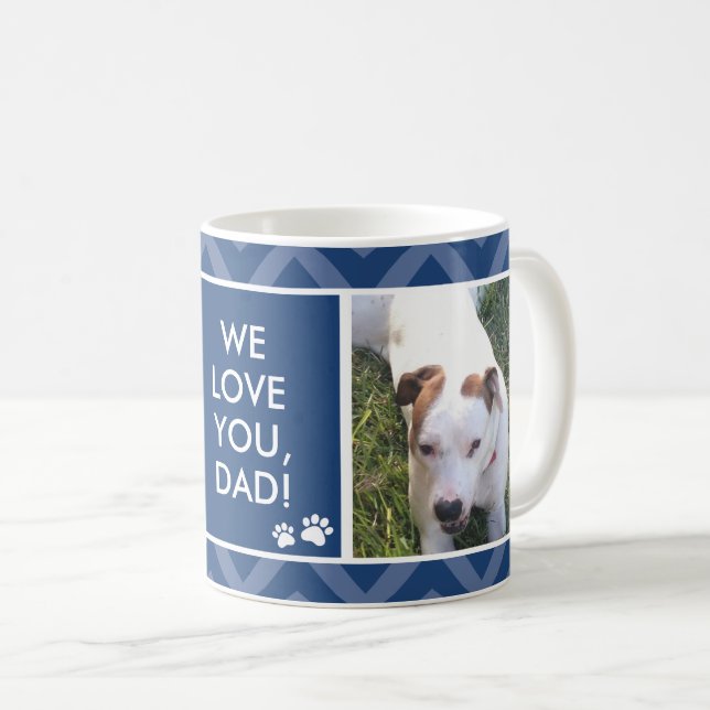 Chiens papas Nous/Je t'aime Mug bleu photo personn (Devant droit)