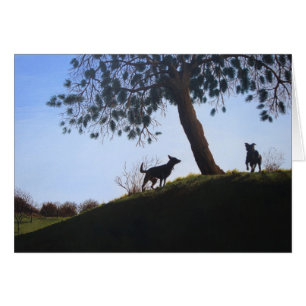 chiens pittoresque parc paysage peinture art réali
