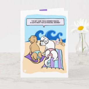 Chiens portant une carte de dessin amusante sur la
