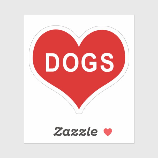CHIENS Red Love Heart Vinyl Sticker (Feuille)