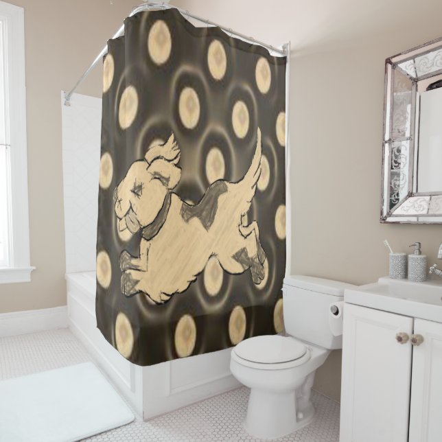 Chiens rideau de douche (En situation)