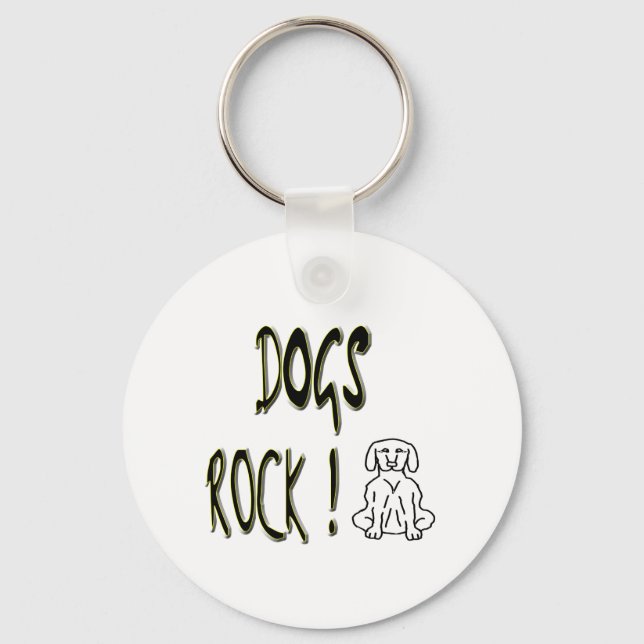 Chiens Rock ! Porte-clés (Recto)