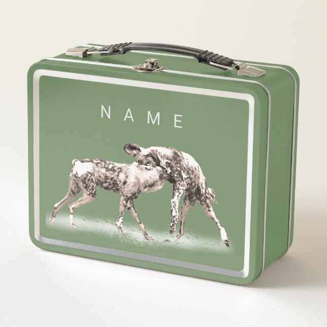 Chiens sauvages africains Lunchbox personnalisée (Devant)
