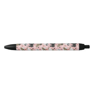Chiens Shih Tzu Paquets et os Stylo d'encre noir