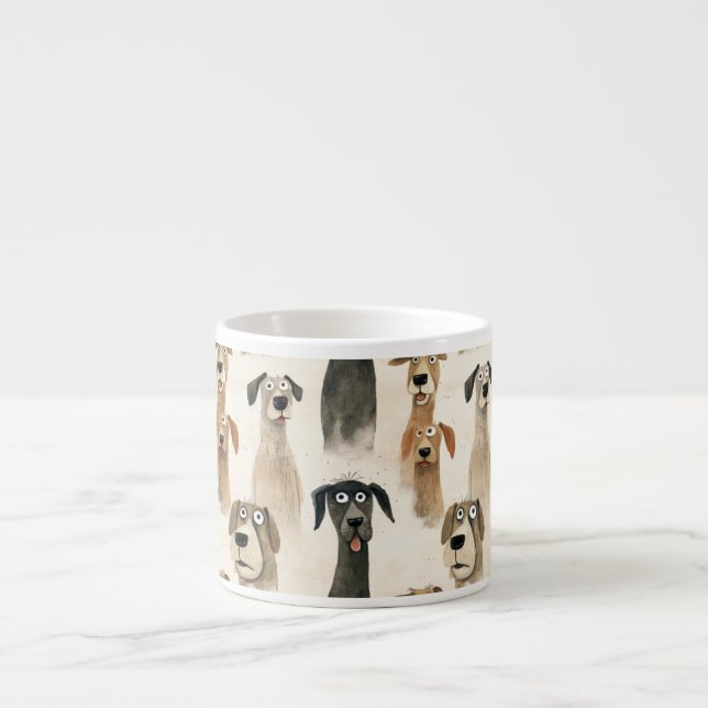 Chiens surpris Collage mignon Chiot Espresso Mug (Devant)