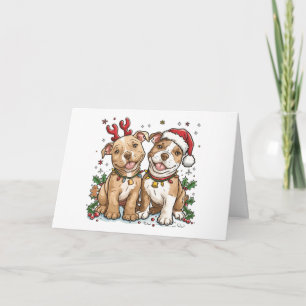 Chiens taureaux de Noël Merci