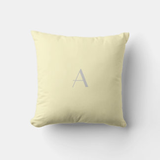 Chiffon citron pastel Coussin w Monogramme argent