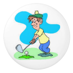 Chiffre de bande dessinée de golf sur des boutons
