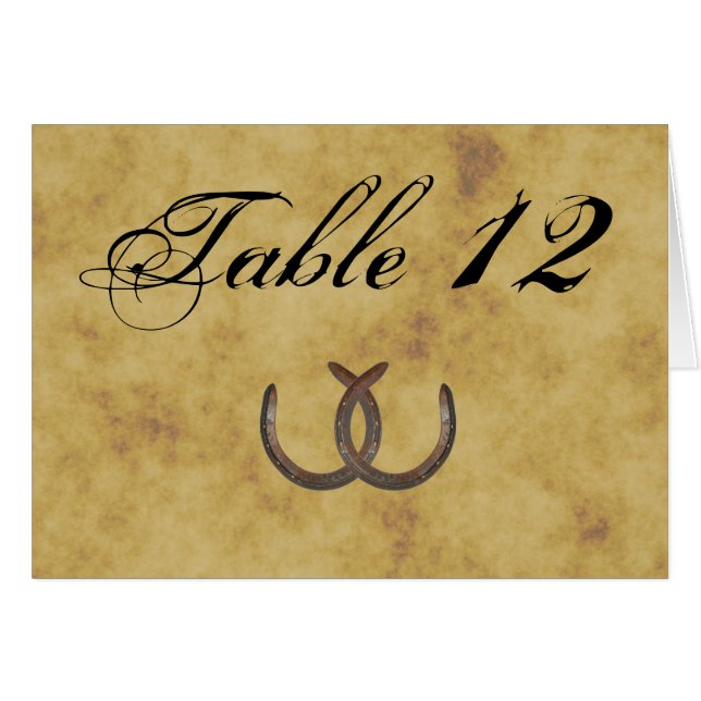 Chiffre de table Rustic Horseshoe Distressed BG (Devant horizontal)