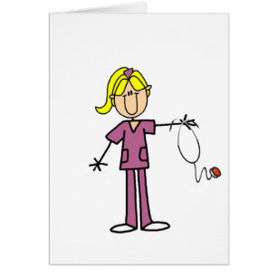 Chiffre femelle blond infirmière de bâton