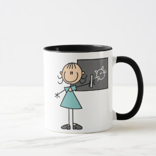 Chiffre fille de bâton à la tasse de panneau de