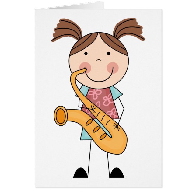 Chiffre fille de bâton avec le saxophone (Devant)