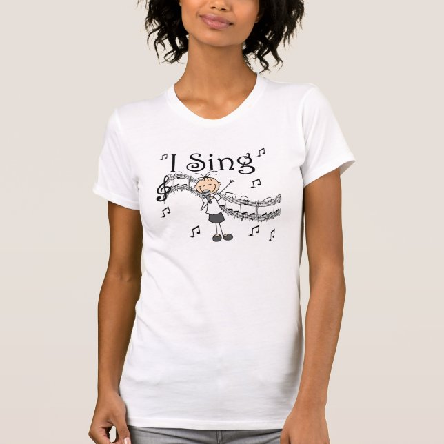 Chiffre fille de bâton je chante le T-shirts et (Devant)